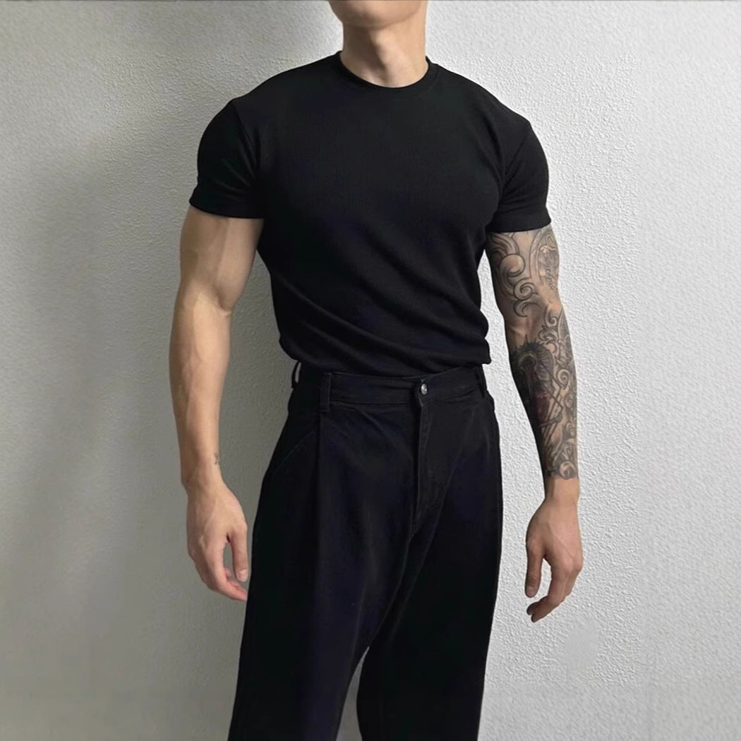High Elastic Short Sleeve Men T-Shirt